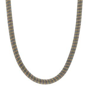 Yellow Gold Wire Wrap Stripe Necklace 18" - 18k
